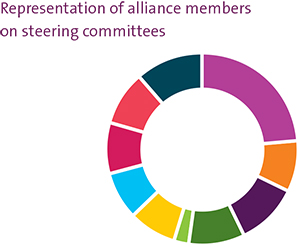 Representation of alliance members on steering committees